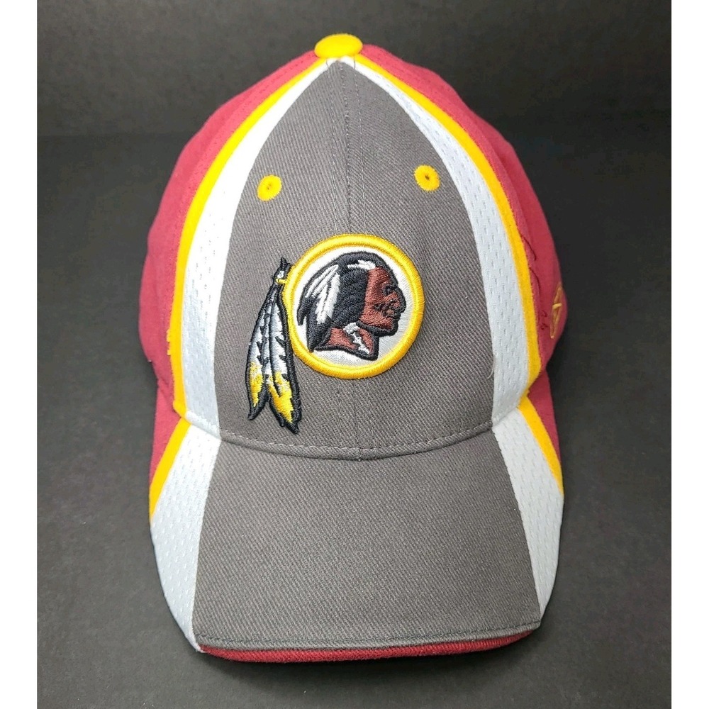 Vtg Washington Redskins Reebok Flex Fit Hat NFL Equipment Burgundy Gray Cap OS